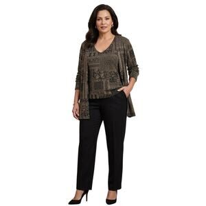 Vintage Onyx Nite glitter 2 piece blouse and jacket set